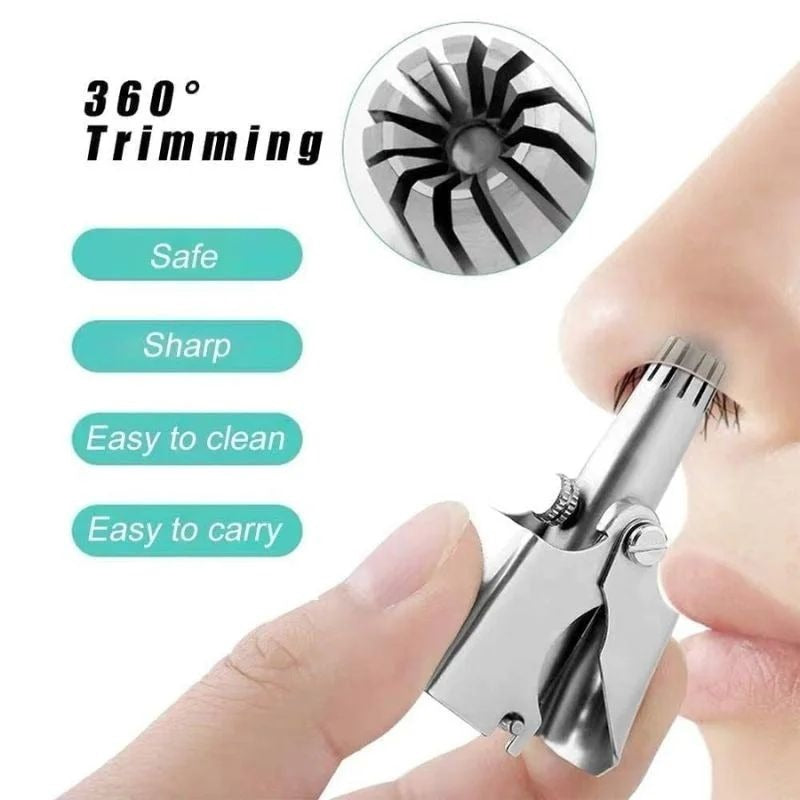 Manual Nose Hair Trimmer – Stainless Steel Precision Grooming Tool