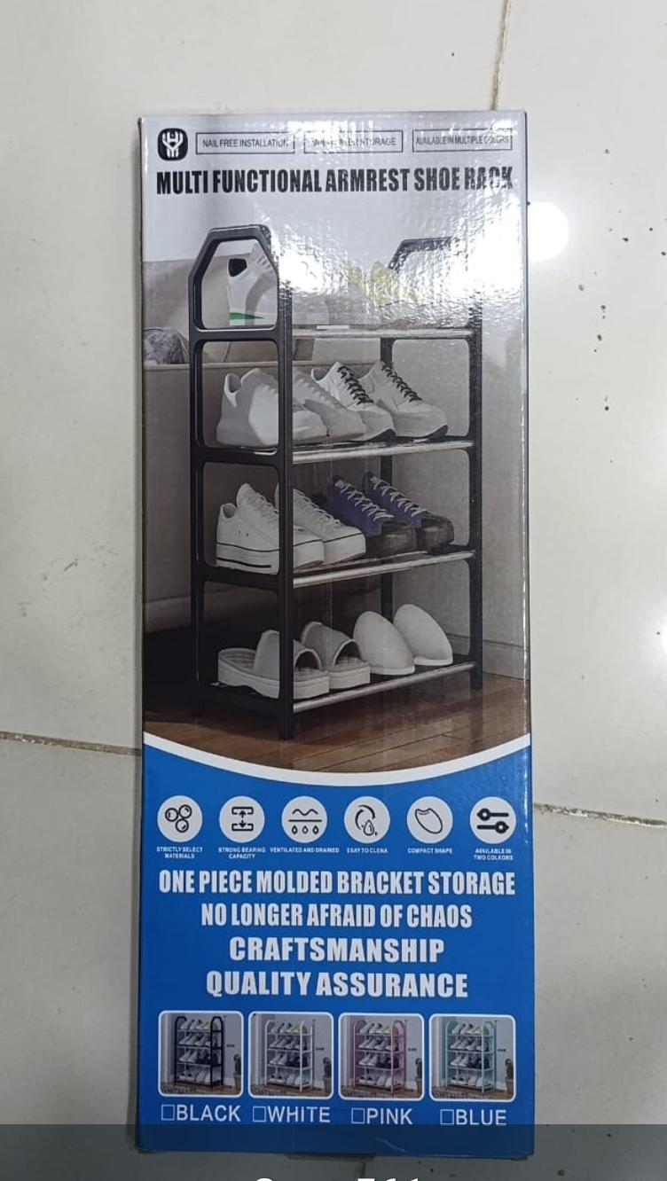 4-Layer Space-Saving Shoe Rack | Portable Dustproof Shoe Organizer With Cover | Closet & Home Shoe Stand | Random Colour