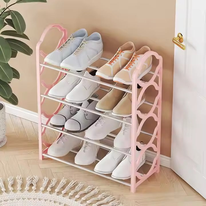 4-Layer Space-Saving Shoe Rack | Portable Dustproof Shoe Organizer With Cover | Closet & Home Shoe Stand | Random Colour
