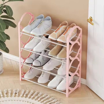 4-Layer Space-Saving Shoe Rack | Portable Dustproof Shoe Organizer With Cover | Closet & Home Shoe Stand | Random Colour