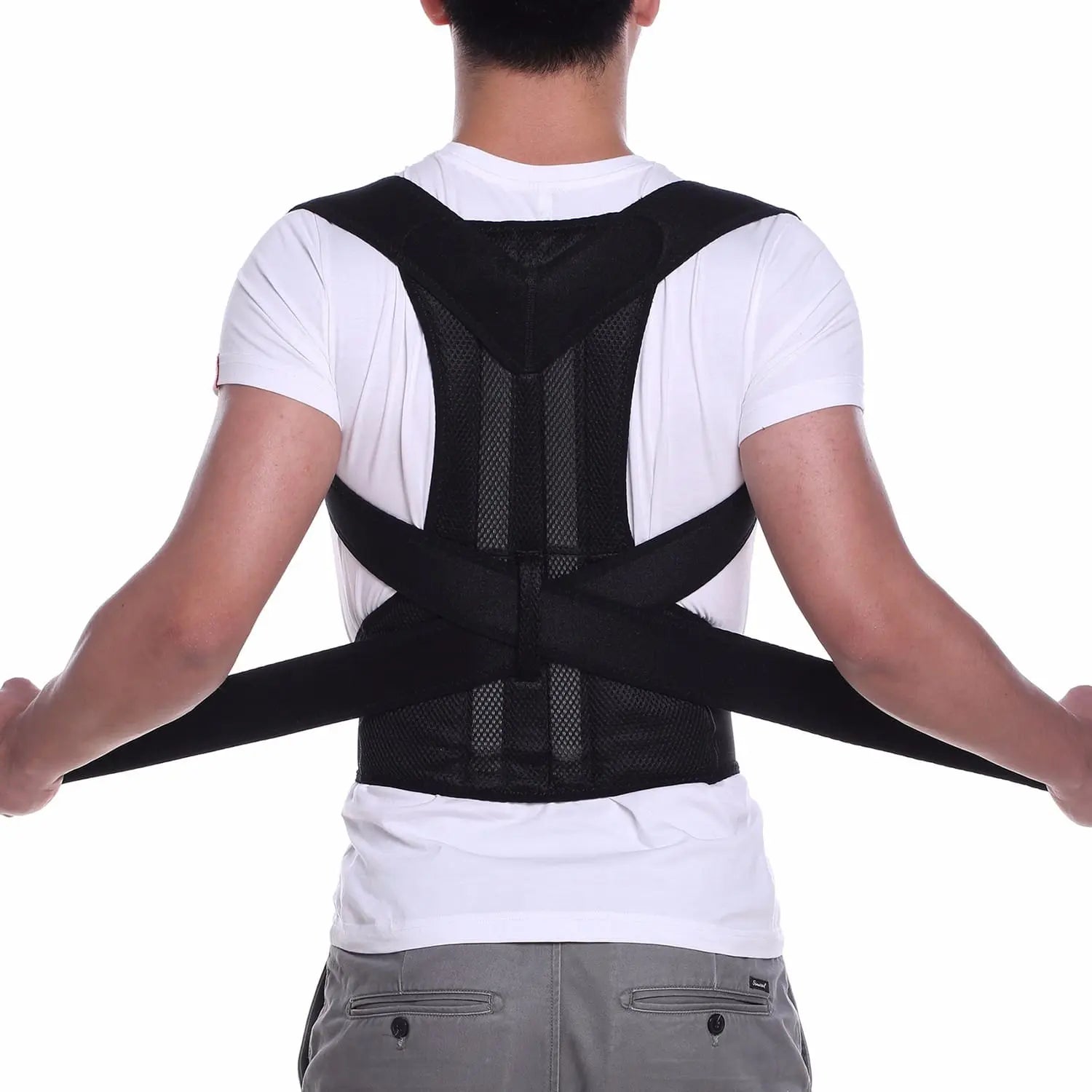 Adjustable Magnetic Posture Corrector Back Brace Support Belt for Upper Back Pain Relief – Standard Size HARIS MART